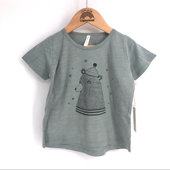 Rylee + Cru Other - Rylee + Cru Bear Basic Tee Dusty Blue 2-3 …